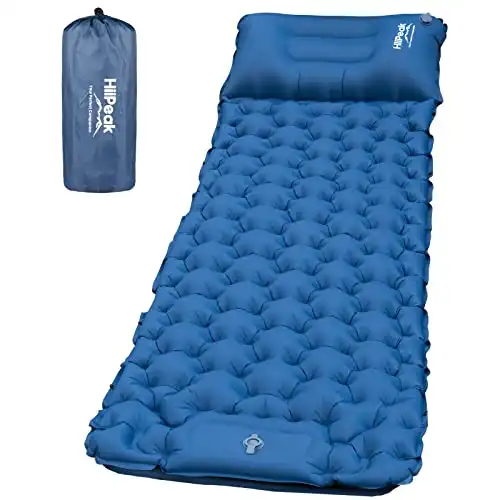 Relefree Isomatte Camping Dicker 12cm & Kleines Packmaß Ultraleicht -  Selbstaufblasende Schlafmatten Wasserdicht mit Outdoor Kissen und Fußpresse  